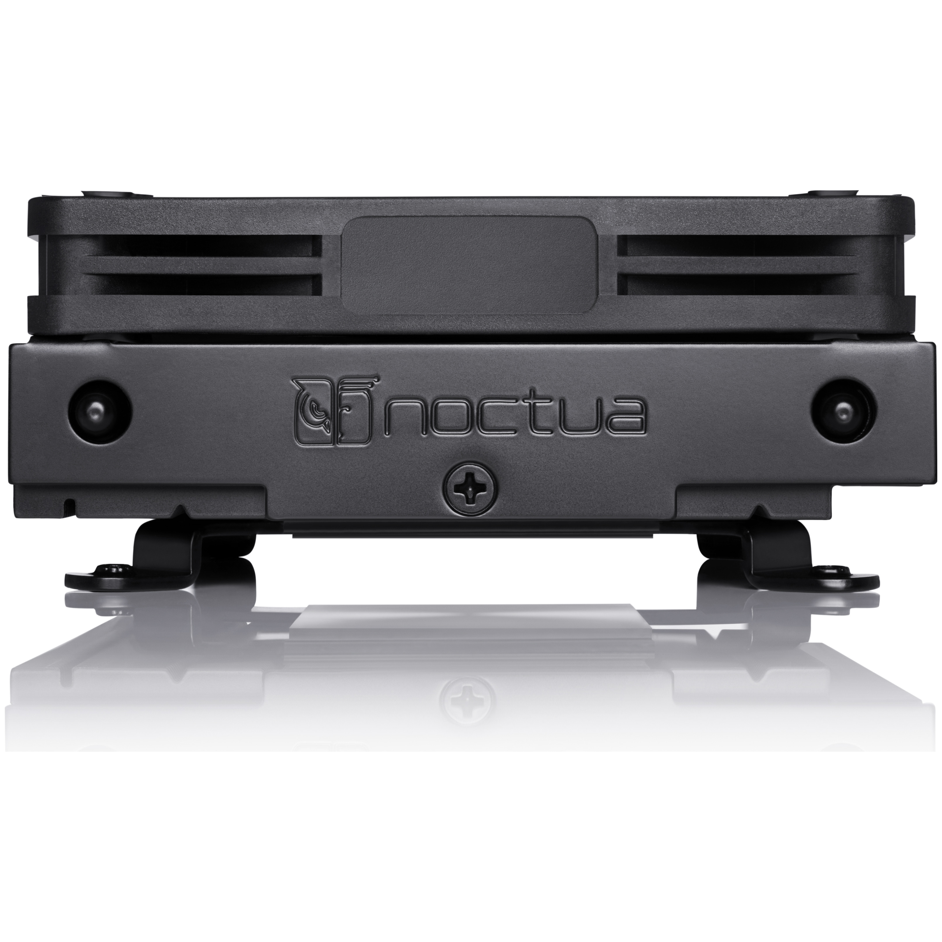 A large main feature product image of Noctua NH-L9i Chromax Black - Low Profile CPU Cooler