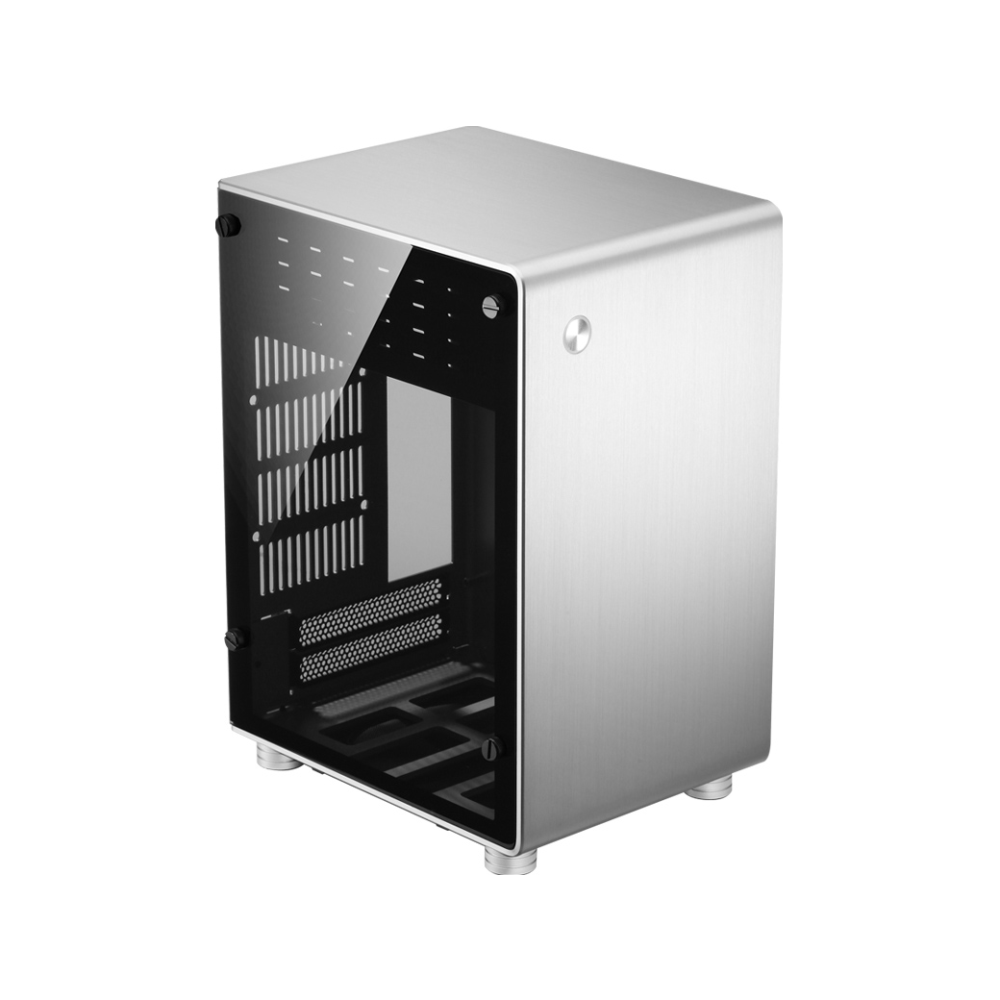 A large main feature product image of Jonsbo U1 Plus Silver Mini ITX Case w/Tempered Glass Side Panel