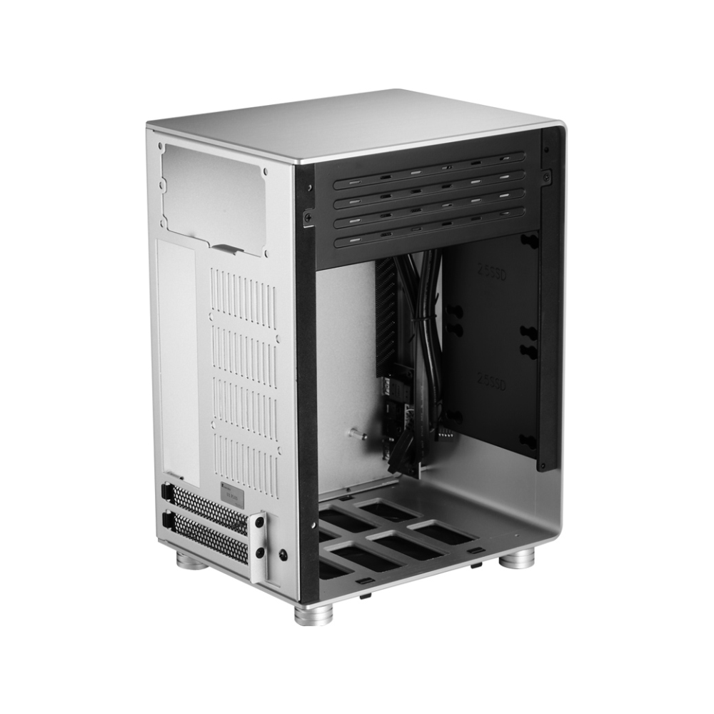 A large main feature product image of Jonsbo U1 Plus Silver Mini ITX Case w/Tempered Glass Side Panel