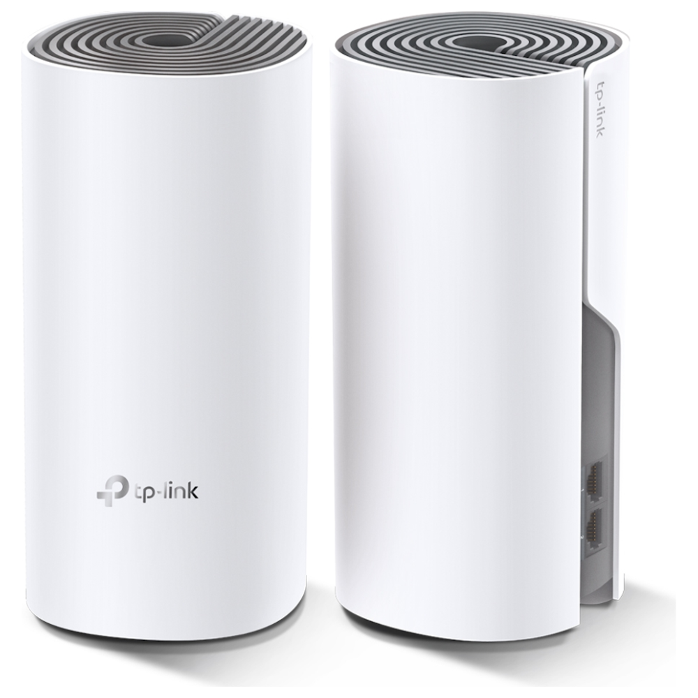 A large main feature product image of TP-Link Deco E4 - AC1200 Wi-Fi 5 Mesh System (2 Pack)