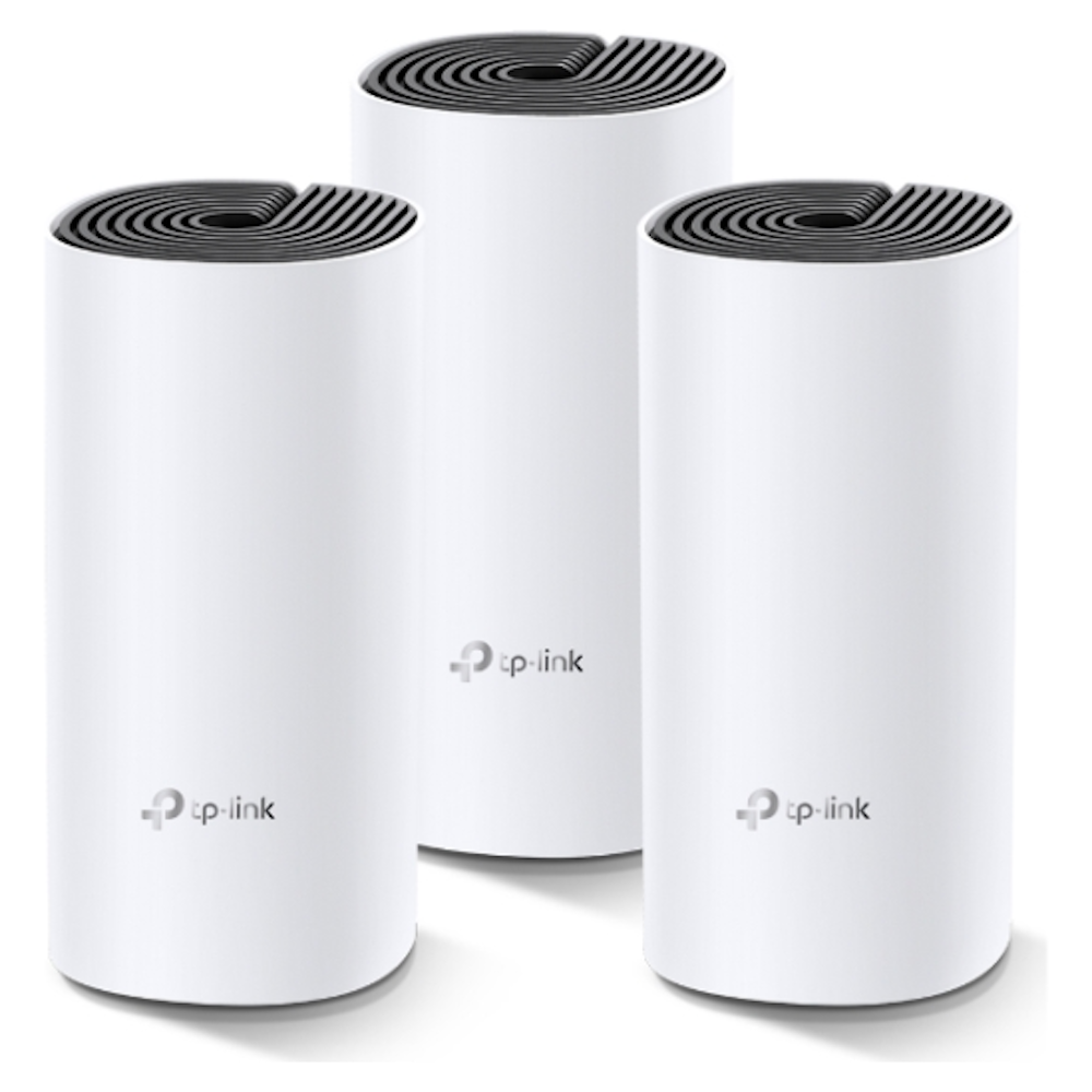 A large main feature product image of TP-Link Deco M4 - AC1200 Wi-Fi 5 Mesh System (3 Pack)