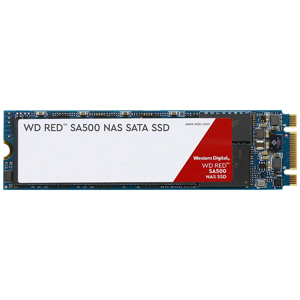 A large main feature product image of WD Red SA500 SATA III M.2 NAS SSD - 2TB