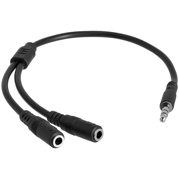 Startech Slim Stereo Y Cable 3.5mm M to 2x 3.5mm F PLE Computers