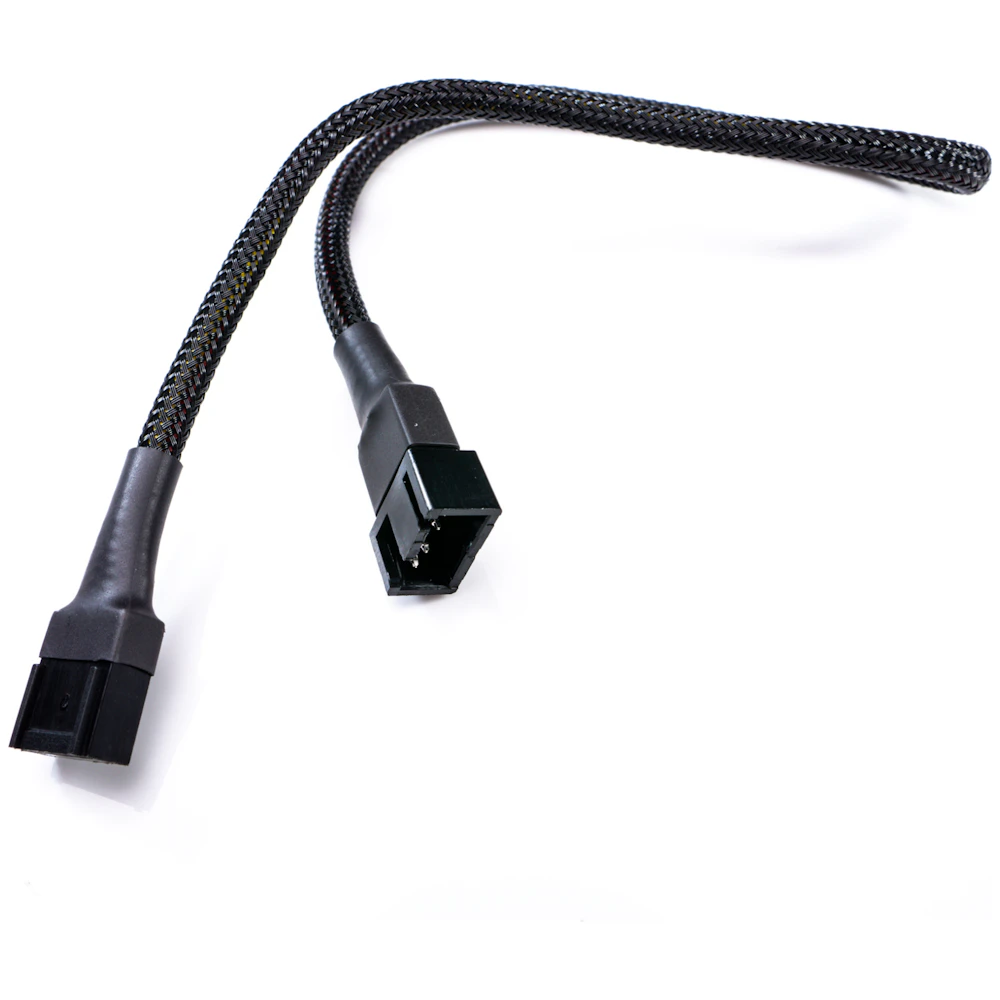 GamerChief 4-Pin PWM Fan Power 30cm Sleeved Extension Cable (Black)
