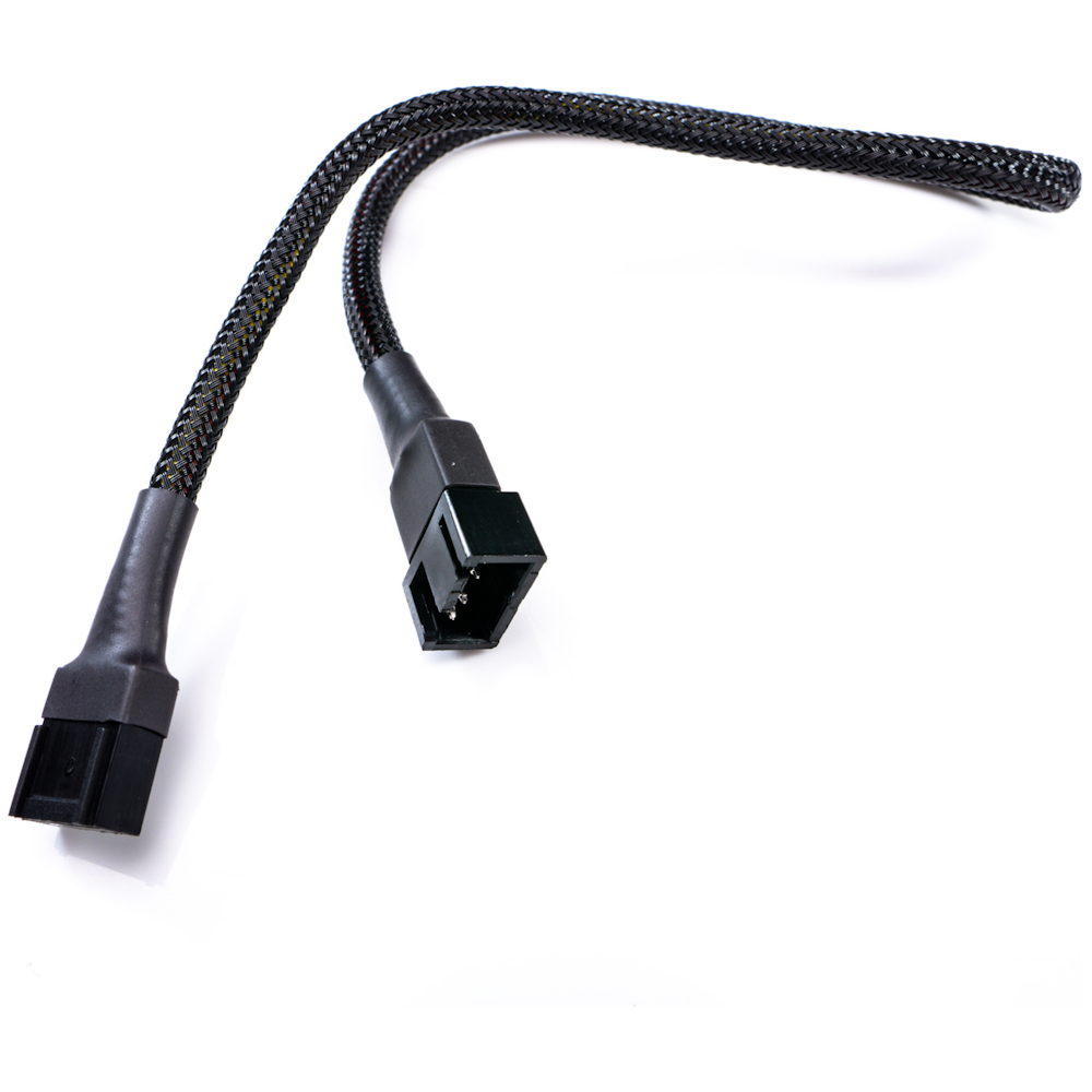 A large main feature product image of GamerChief 4-Pin PWM Fan Power 30cm Sleeved Extension Cable (Black)