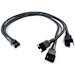 A product image of GamerChief 4-Pin PWM Fan Splitter (3 way) 30cm Sleeved (Black)