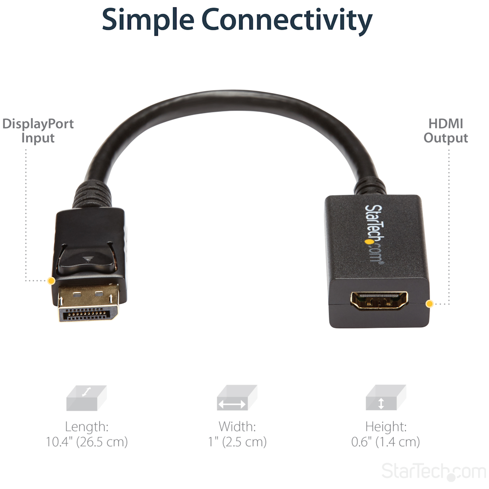 A large main feature product image of Startech DisplayPort to HDMI Video Converter
