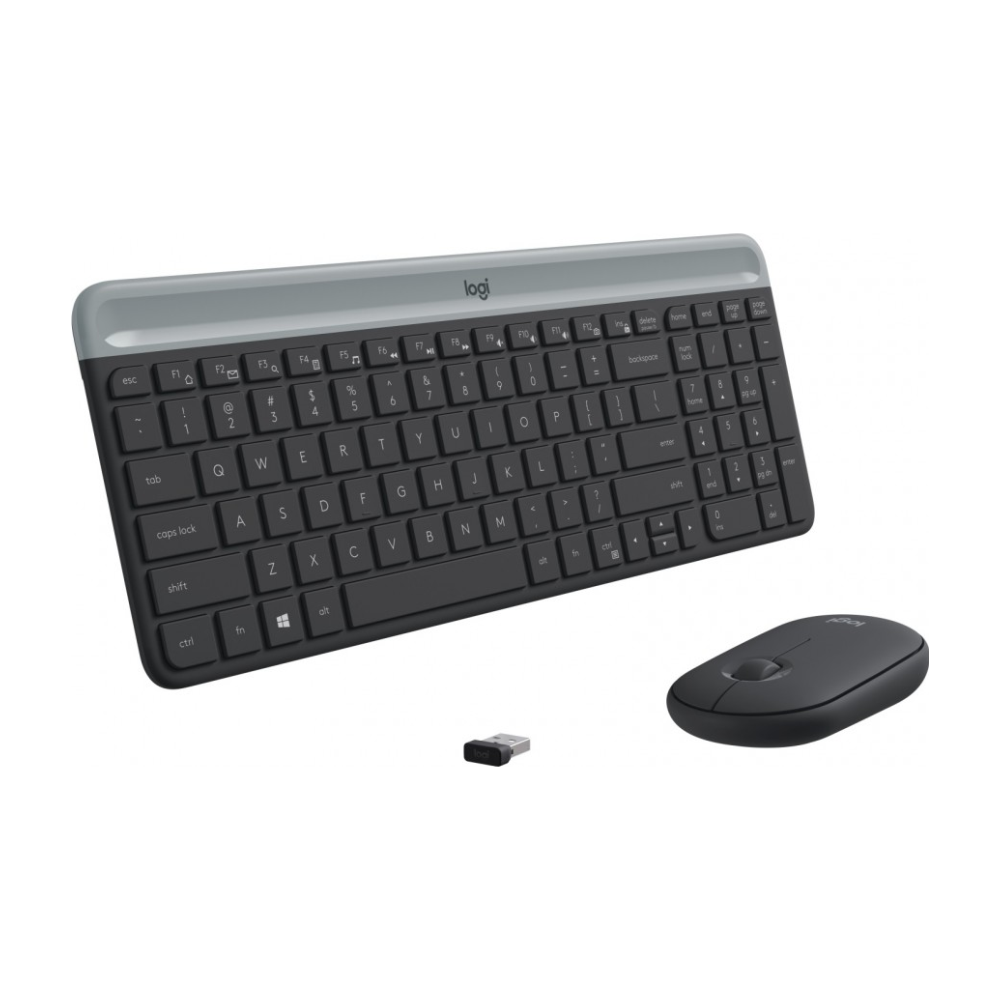 A large main feature product image of Logitech MK470 Slim Wireless Keyboard and Mouse Combo - Graphite