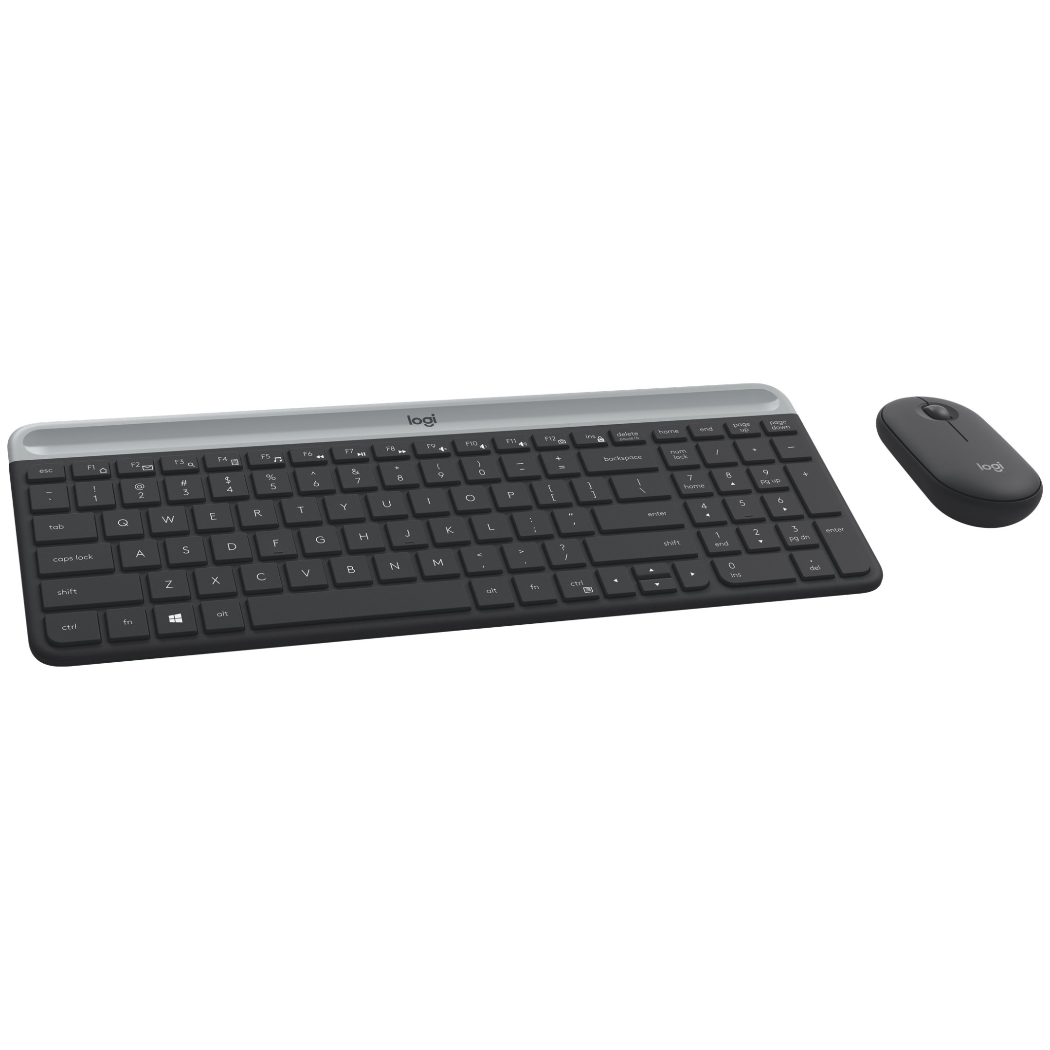 A large main feature product image of Logitech MK470 Slim Wireless Keyboard and Mouse Combo - Graphite
