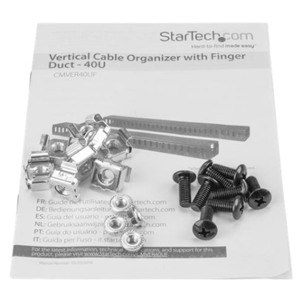 Startech Organizador Cables CMVER40UF Negro