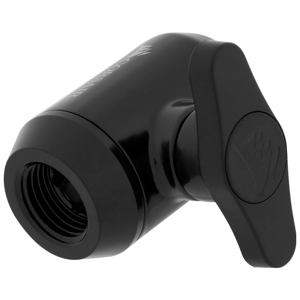 A large main feature product image of Corsair Hydro X Series XF Ball Valve — Black