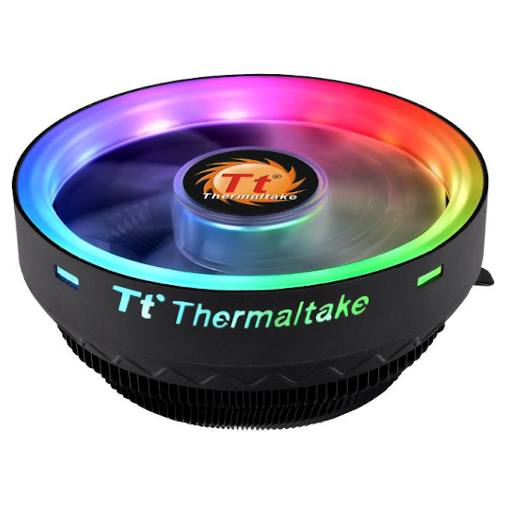 A large main feature product image of Thermaltake UX100 - ARGB Low Profile CPU Cooler