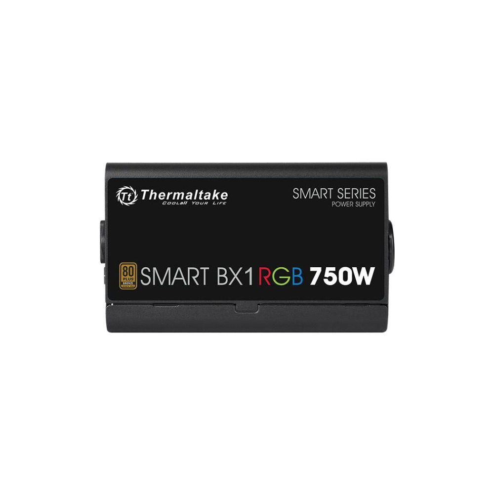 A large main feature product image of Thermaltake Smart BX1 RGB - 750W 80PLUS Bronze ATX PSU