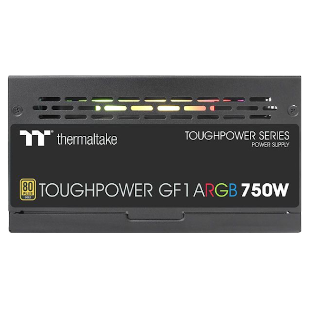 A large main feature product image of Thermaltake Toughpower GF1 ARGB - 750W 80PLUS Gold ATX Modular PSU