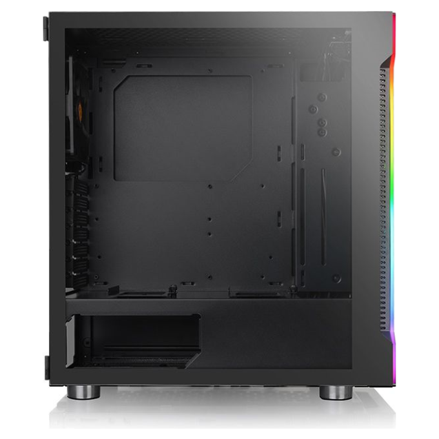 A large main feature product image of Thermaltake H200 Tempered Glass RGB Edition ATX Mid-Tower Black Case