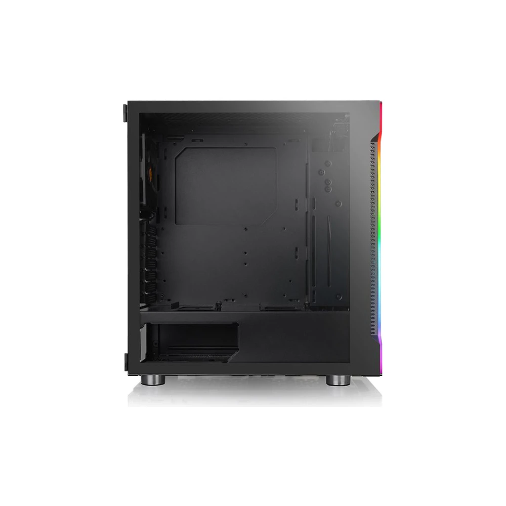 A large main feature product image of Thermaltake H200 Tempered Glass RGB Edition ATX Mid-Tower Black Case