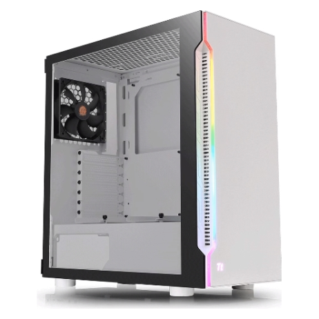 A large main feature product image of Thermaltake H200 Tempered Glass RGB Edition ATX Mid-Tower Snow Case