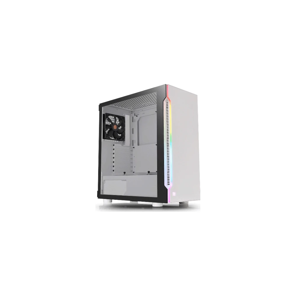 A large main feature product image of Thermaltake H200 Tempered Glass RGB Edition ATX Mid-Tower Snow Case