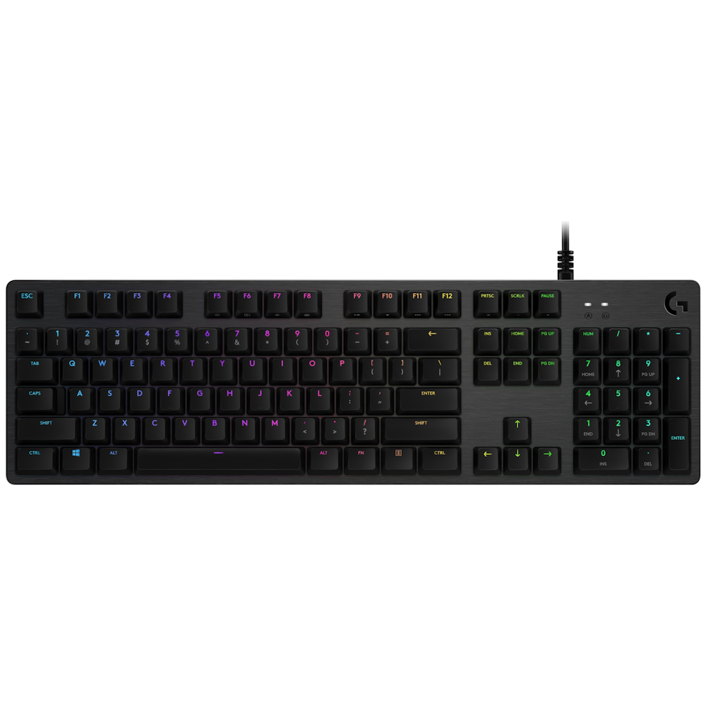 A large main feature product image of Logitech G512 Carbon RGB Mechanical Gaming Keyboard (GX Blue)
