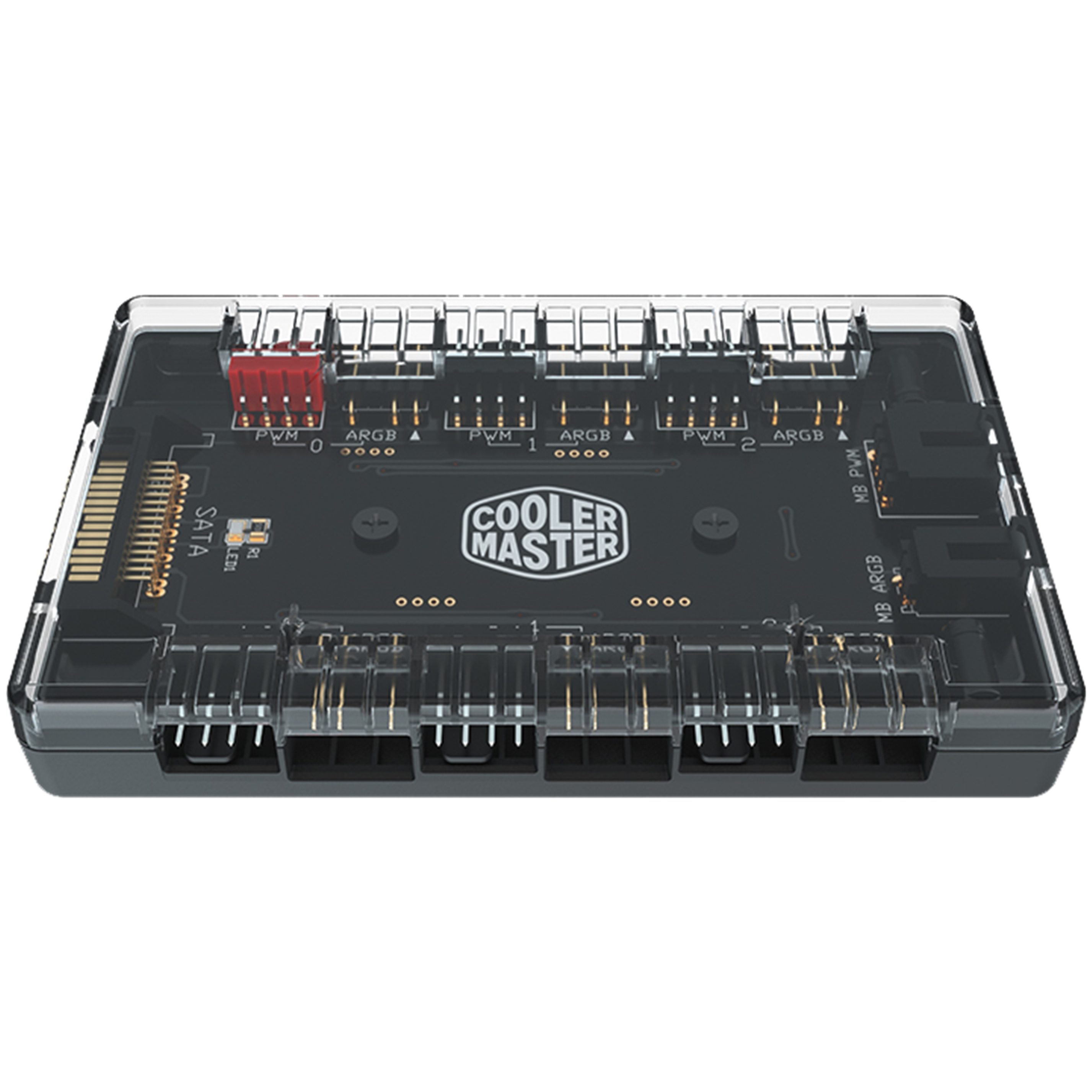 A large main feature product image of Cooler Master Addressable RGB & PWM Hub