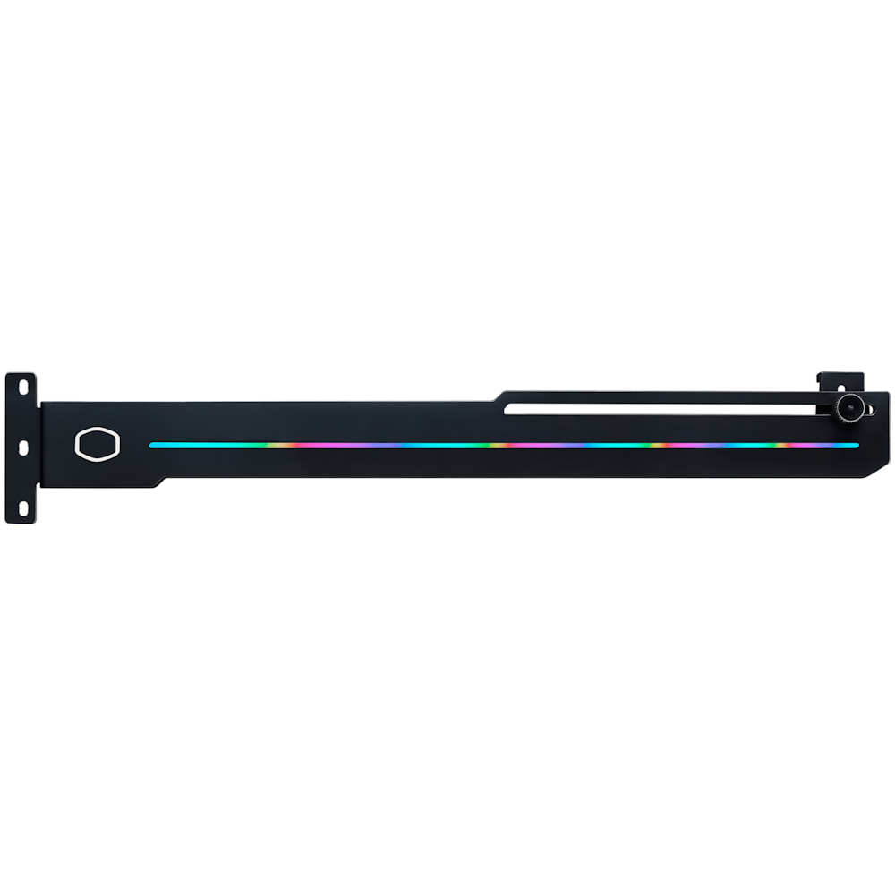 A large main feature product image of Cooler Master ELV8 RGB Graphics Card Brace Support