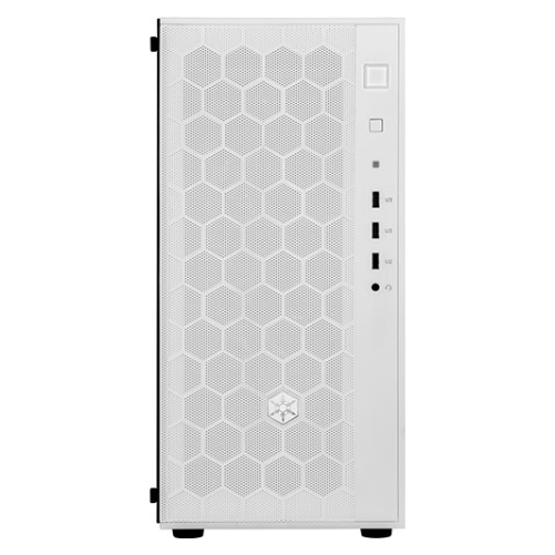 A large main feature product image of SilverStone FARA R1 White Mid Tower Case w/Tempered Glass Side Panel