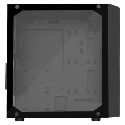 A large main feature product image of SilverStone PS15 Black mATX Tower Case w/Tempered Glass Side Panel