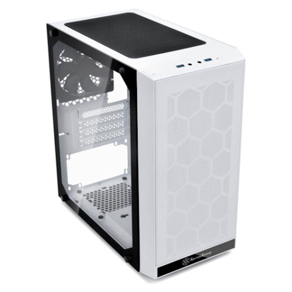A large main feature product image of SilverStone PS15 Micro Tower Case - White