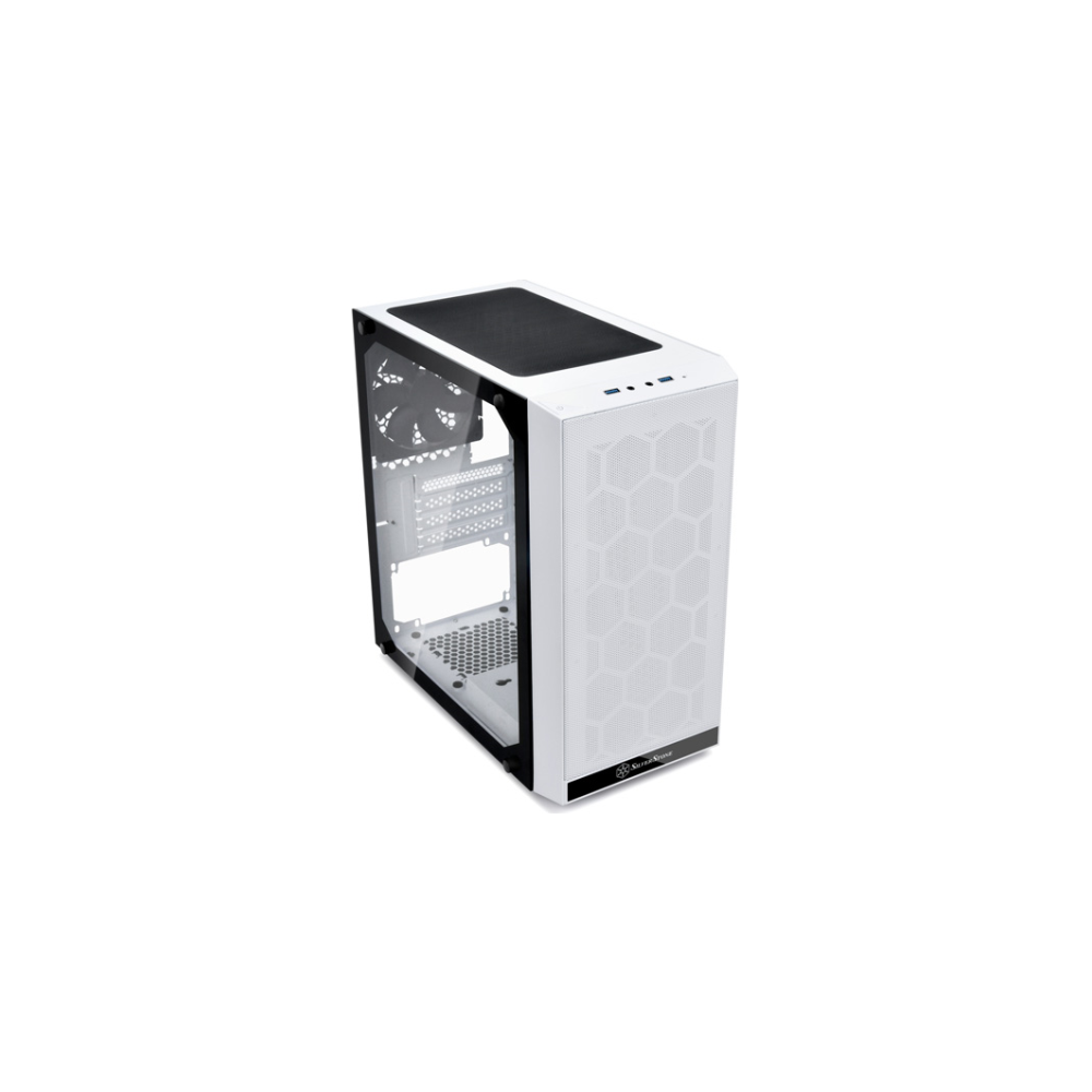 A large main feature product image of SilverStone PS15 Micro Tower Case - White