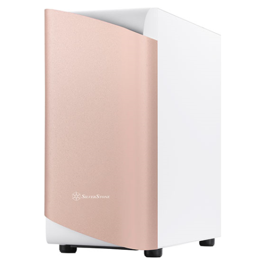A large main feature product image of SilverStone SETA A1 Rose Gold Mid Tower Case w/Tempered Glass Side Panel