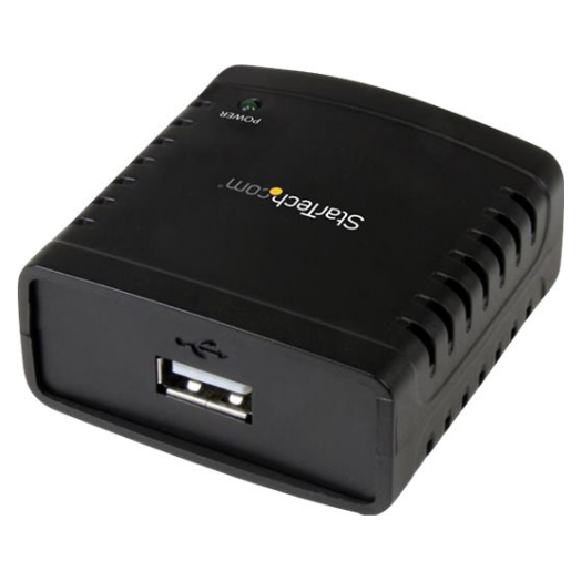 A large main feature product image of Startech USB LPR Print Server with 10Base-T/100Base-TX Auto-sensing