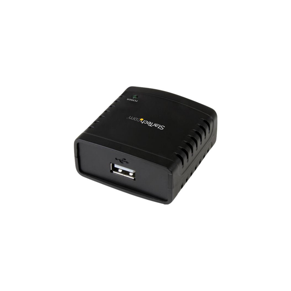 A large main feature product image of Startech USB LPR Print Server with 10Base-T/100Base-TX Auto-sensing