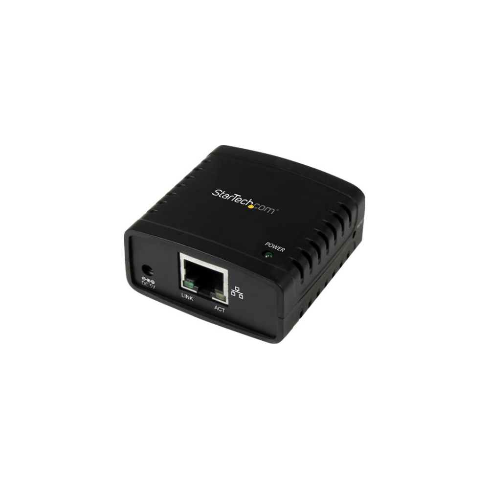 A large main feature product image of Startech USB LPR Print Server with 10Base-T/100Base-TX Auto-sensing