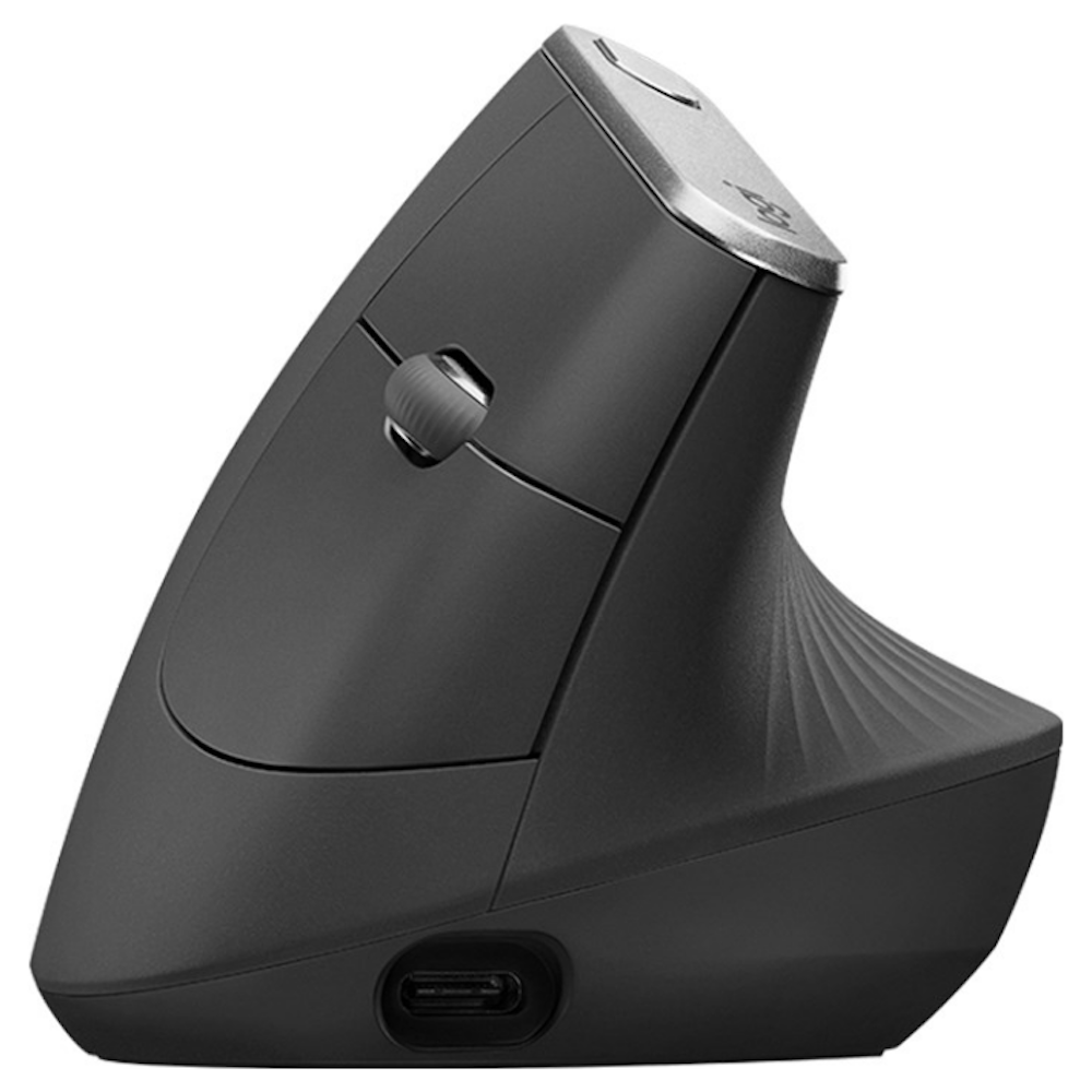 A large main feature product image of Logitech MX Vertical Advanced Ergonomic Mouse