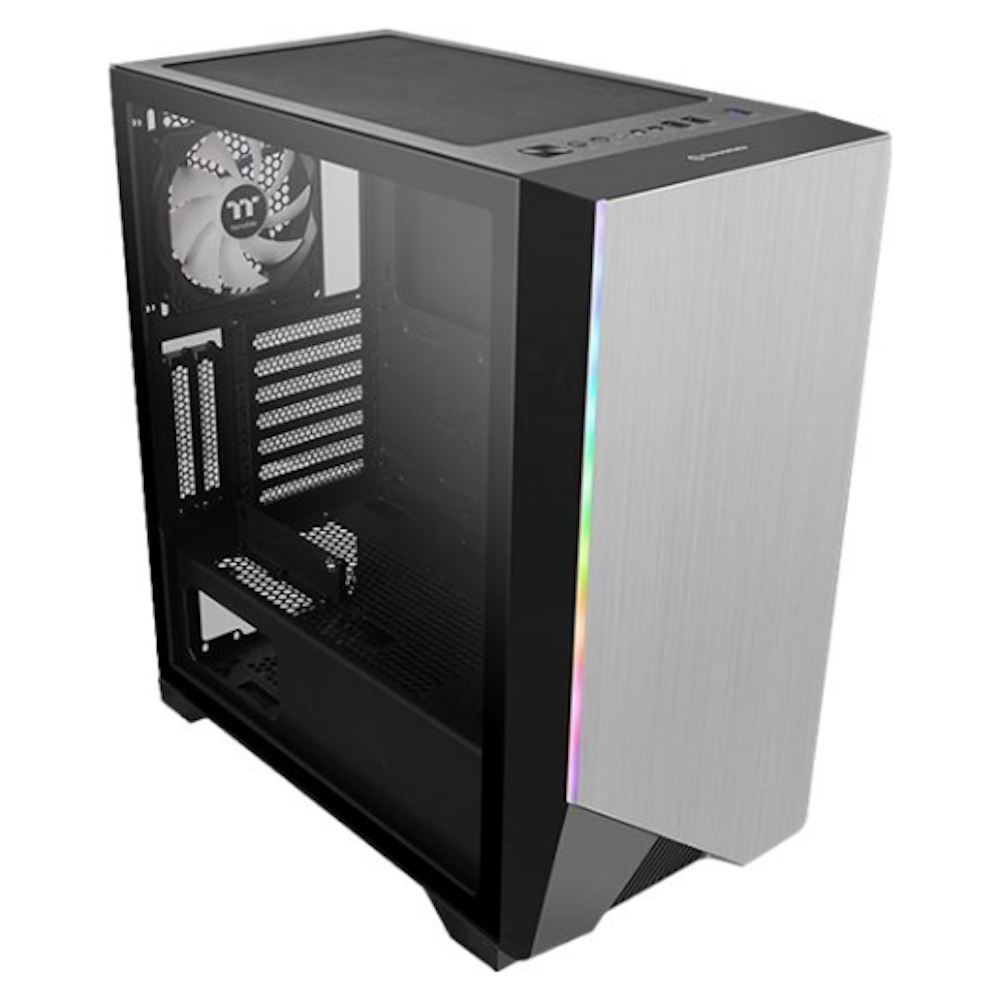 A large main feature product image of Thermaltake H550 - ARGB Mid Tower Case (Silver)