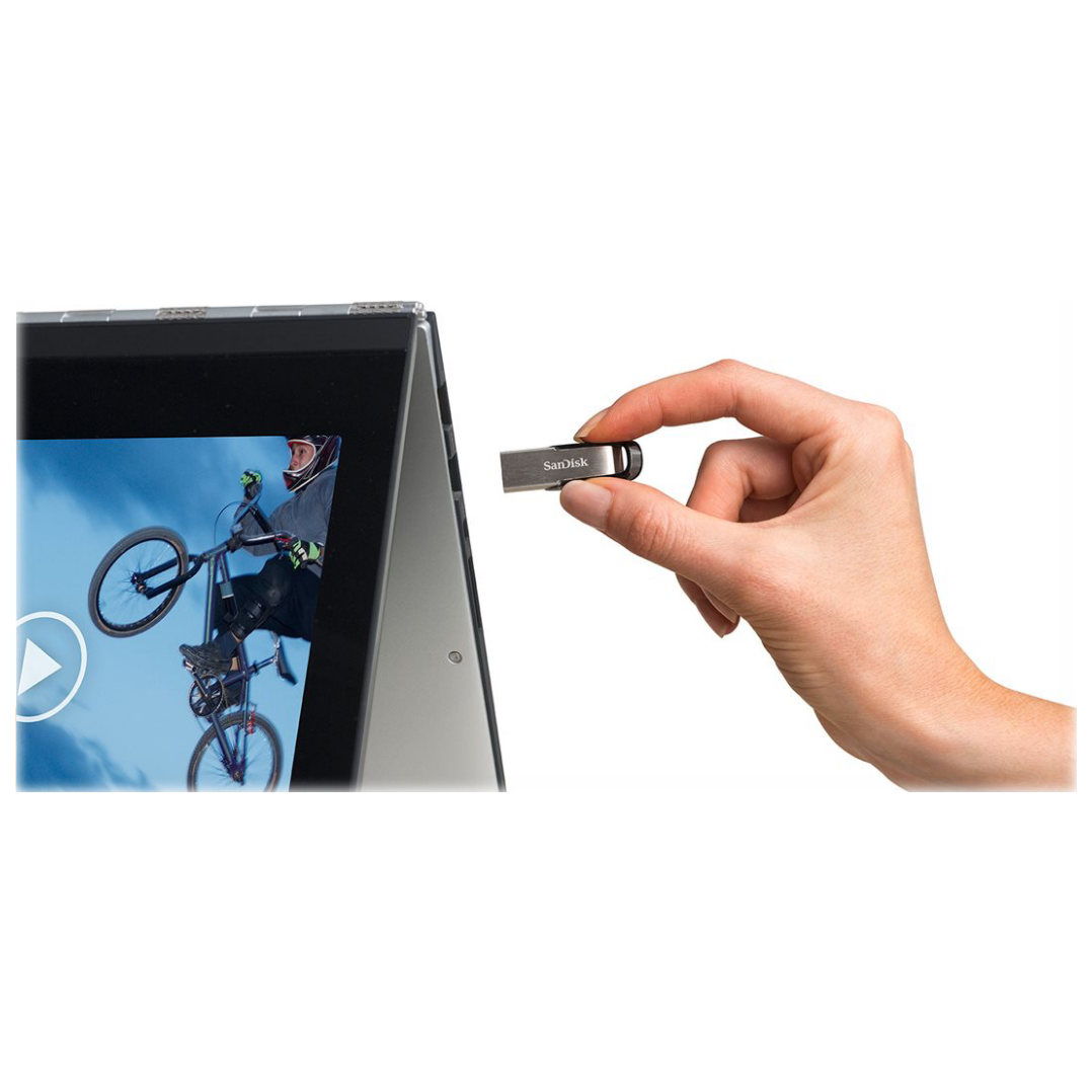 A large main feature product image of SanDisk Ultra Flair 32GB USB 3.0 Type-A Flash Drive