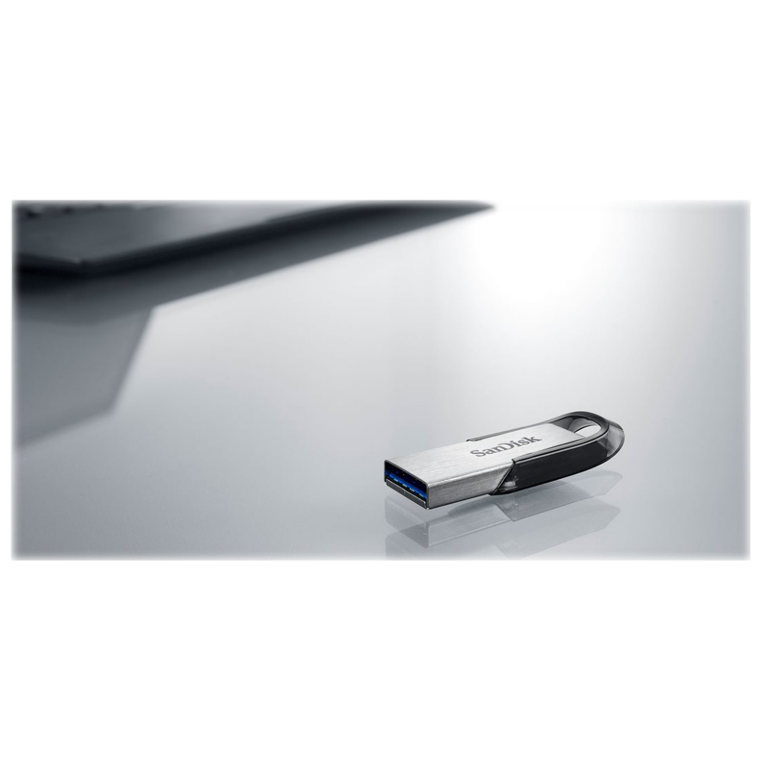 A large main feature product image of SanDisk Ultra Flair 32GB USB 3.0 Type-A Flash Drive