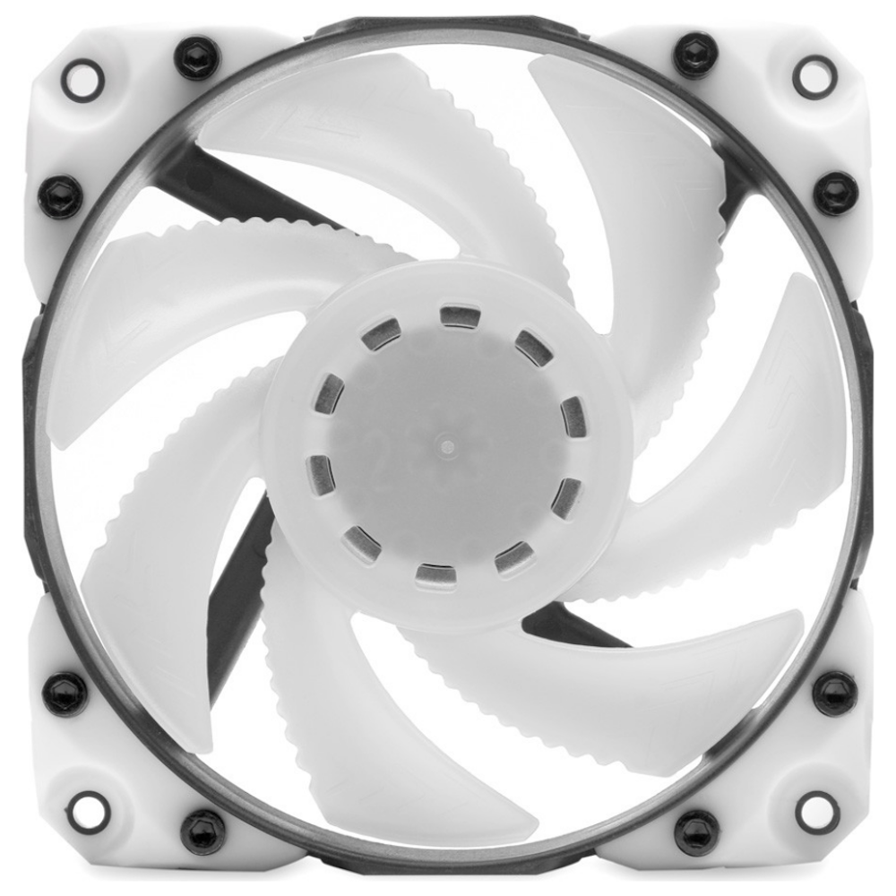A large main feature product image of EK Vardar X3M 120ER D-RGB 120mm Fan - White