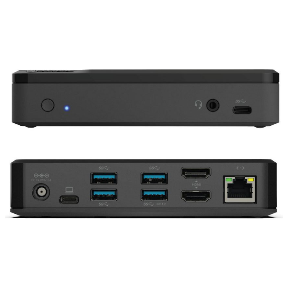 A large main feature product image of ALOGIC Universal USB-C TWIN HD Docking Station