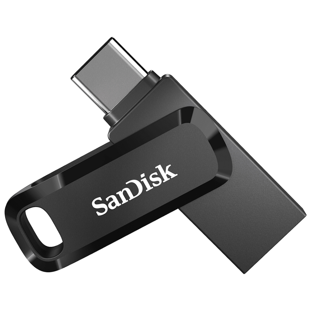 A large main feature product image of SanDisk Ultra Dual Drive Go 128GB Flash Drive - Black