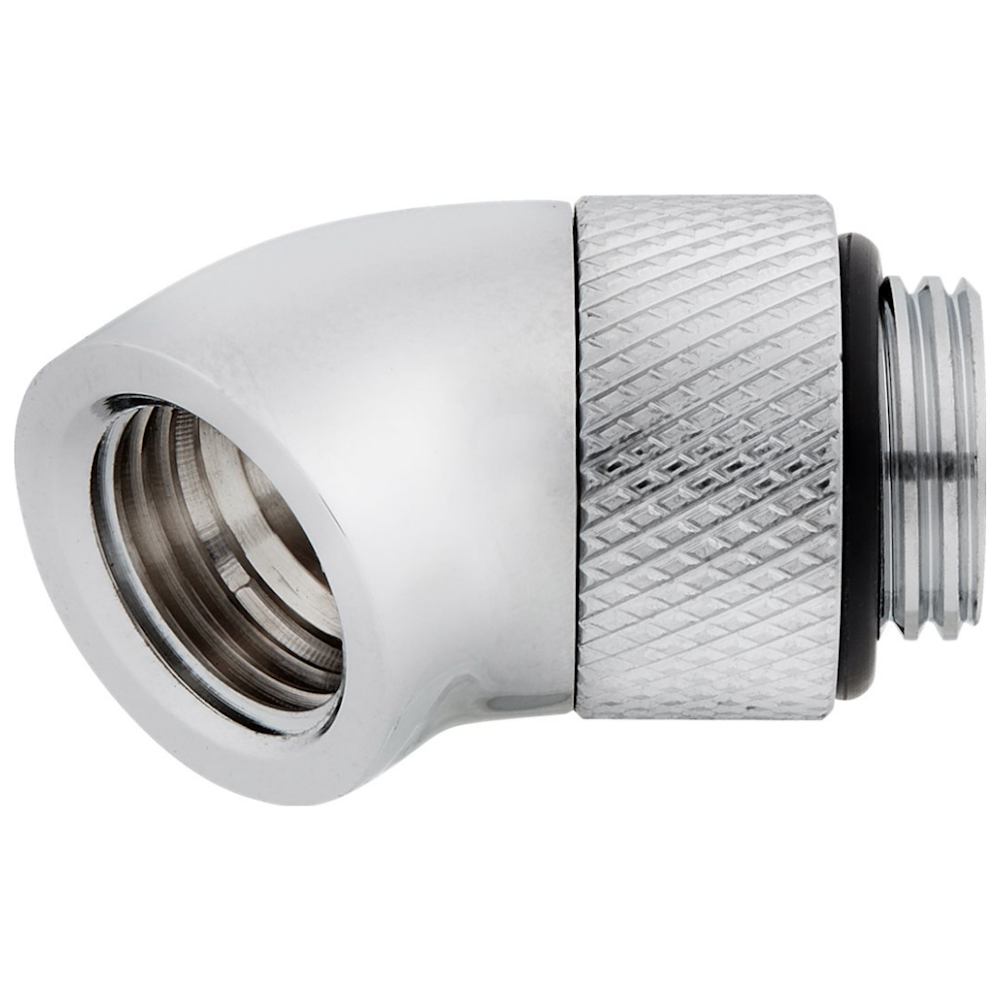 A large main feature product image of Corsair Hydro X Series 45° Rotary Adapter Twin Pack — Chrome