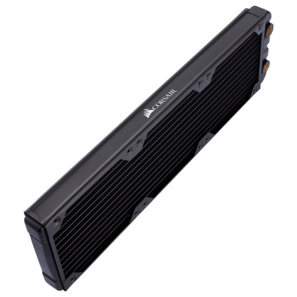 A large main feature product image of Corsair Hydro X Series XR5 360mm Water Cooling Radiator