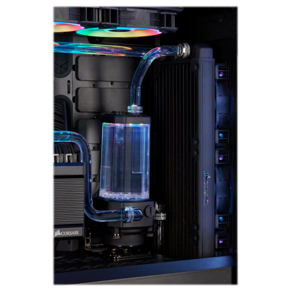 A large main feature product image of Corsair Hydro X Series XR5 360mm Water Cooling Radiator
