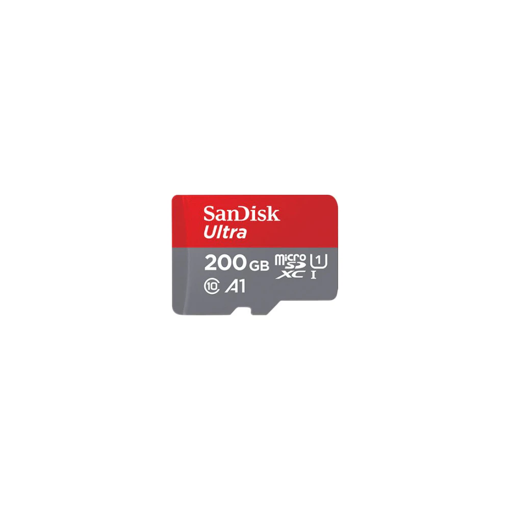 A large main feature product image of SanDisk Ultra 200GB UHS-1 MicroSD Card