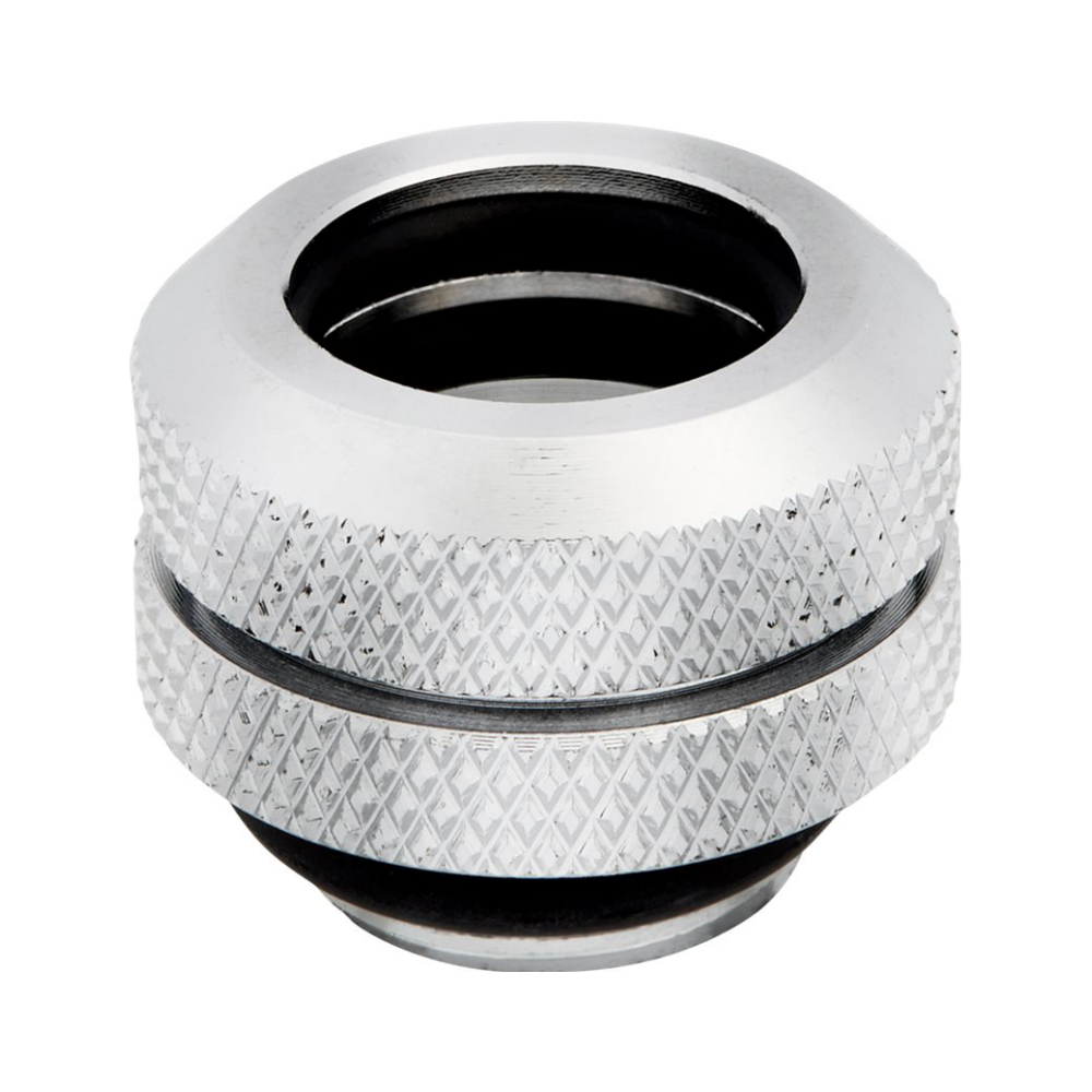 A large main feature product image of Corsair Hydro X Series XF Hardline 12mm OD Fitting Four Pack — Chrome