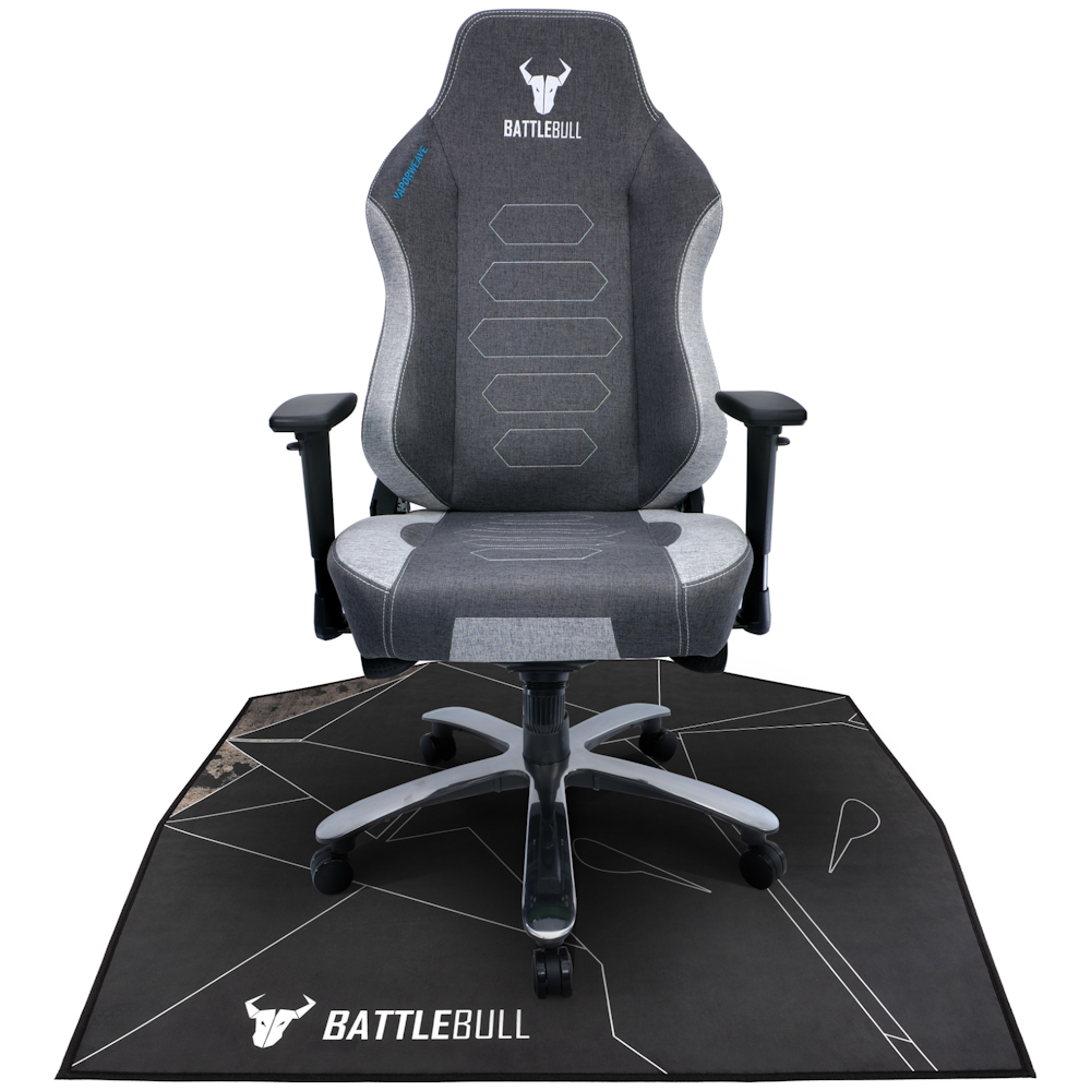 A large main feature product image of BattleBull Zoned Floor Chair Mat - Black/White