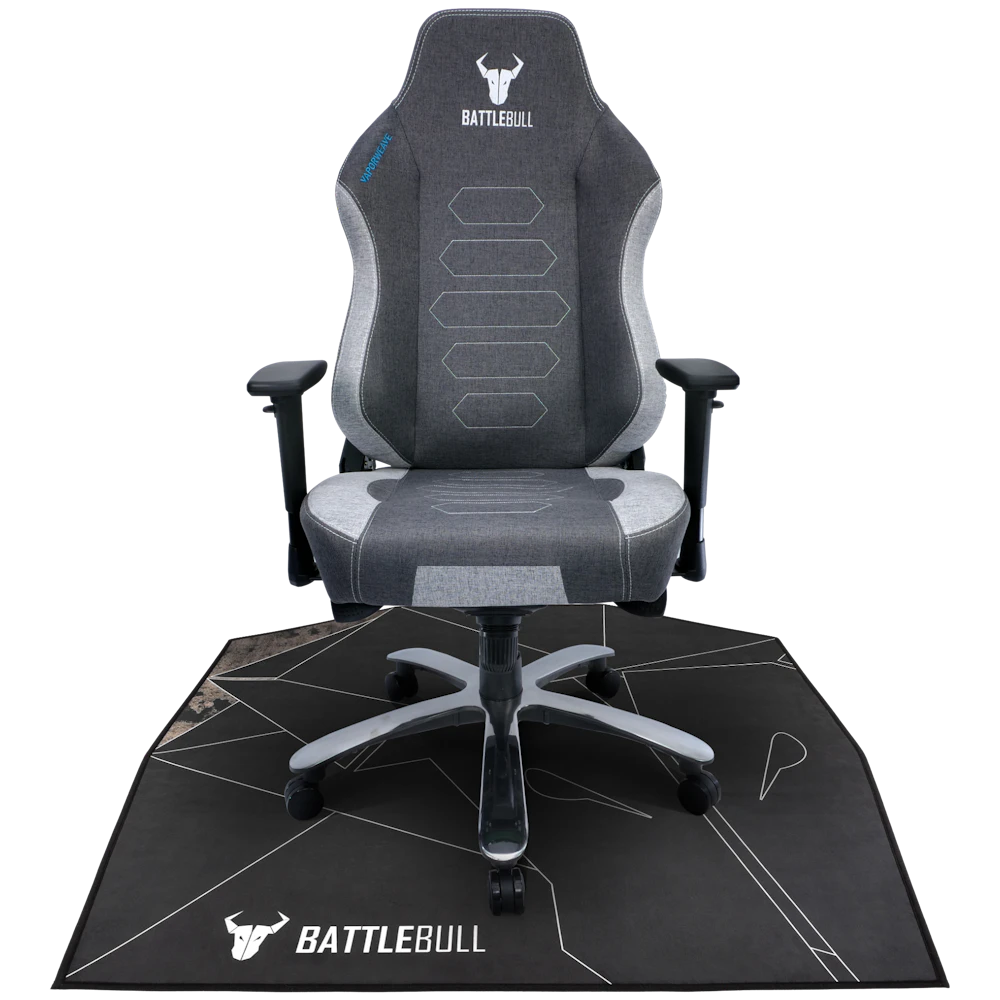 A large main feature product image of BattleBull Zoned Floor Chair Mat - Black/White