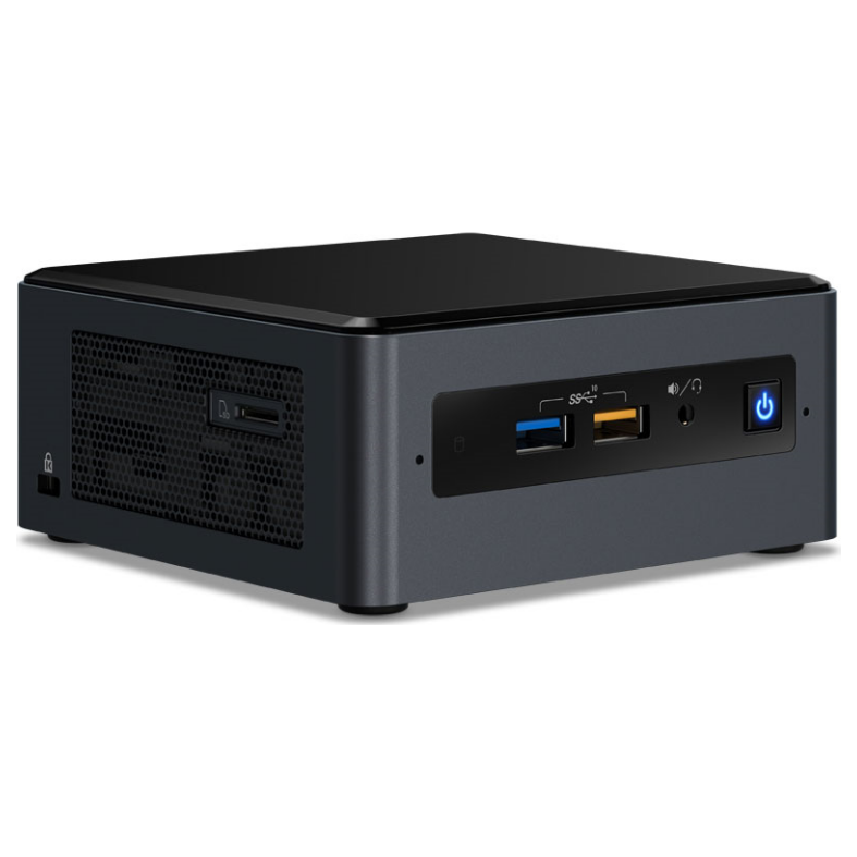 A large main feature product image of Intel NUC Gen8 Bean Canyon Lite i5 Barebones Mini PC w/2.5" Drive Bay