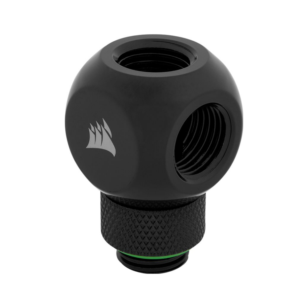 A large main feature product image of Corsair Hydro X Series XF Rotary Y-Splitter — Black