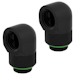 A product image of Corsair Hydro X Series 90° Rotary Adapter Twin Pack — Black